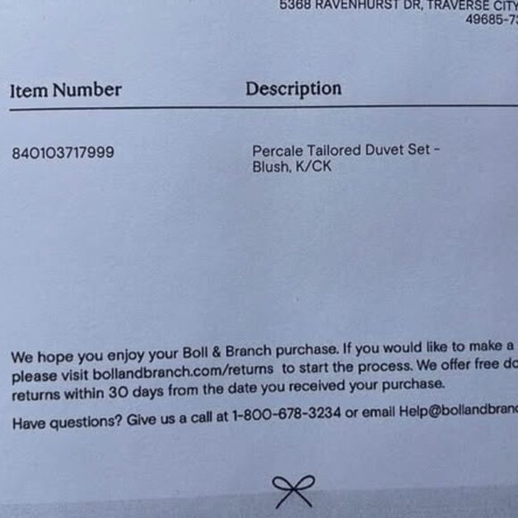 Boll & Branch Signature Hemmed Organic Cotton KING Duvet Cover & Shams Set BLUSH - Picture 2 of 5